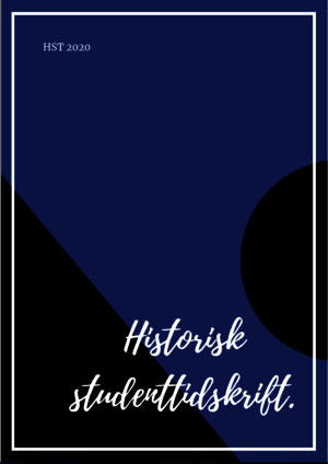 blått och svart stilistiskt omslag historisk studenttidskrift