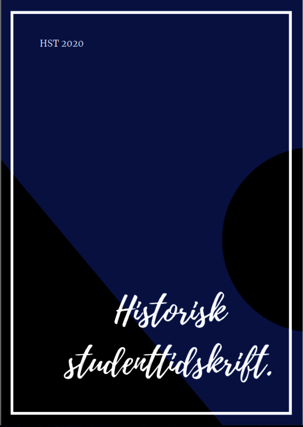 blått och svart stilistiskt omslag historisk studenttidskrift
