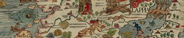 Detalj från kartan Carta Marina av Olaus Magnus (1539) 